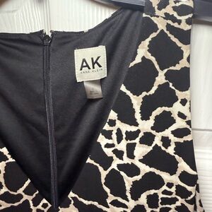 Anne Klein Black and Cream Giraffe Print Jumpsuit
